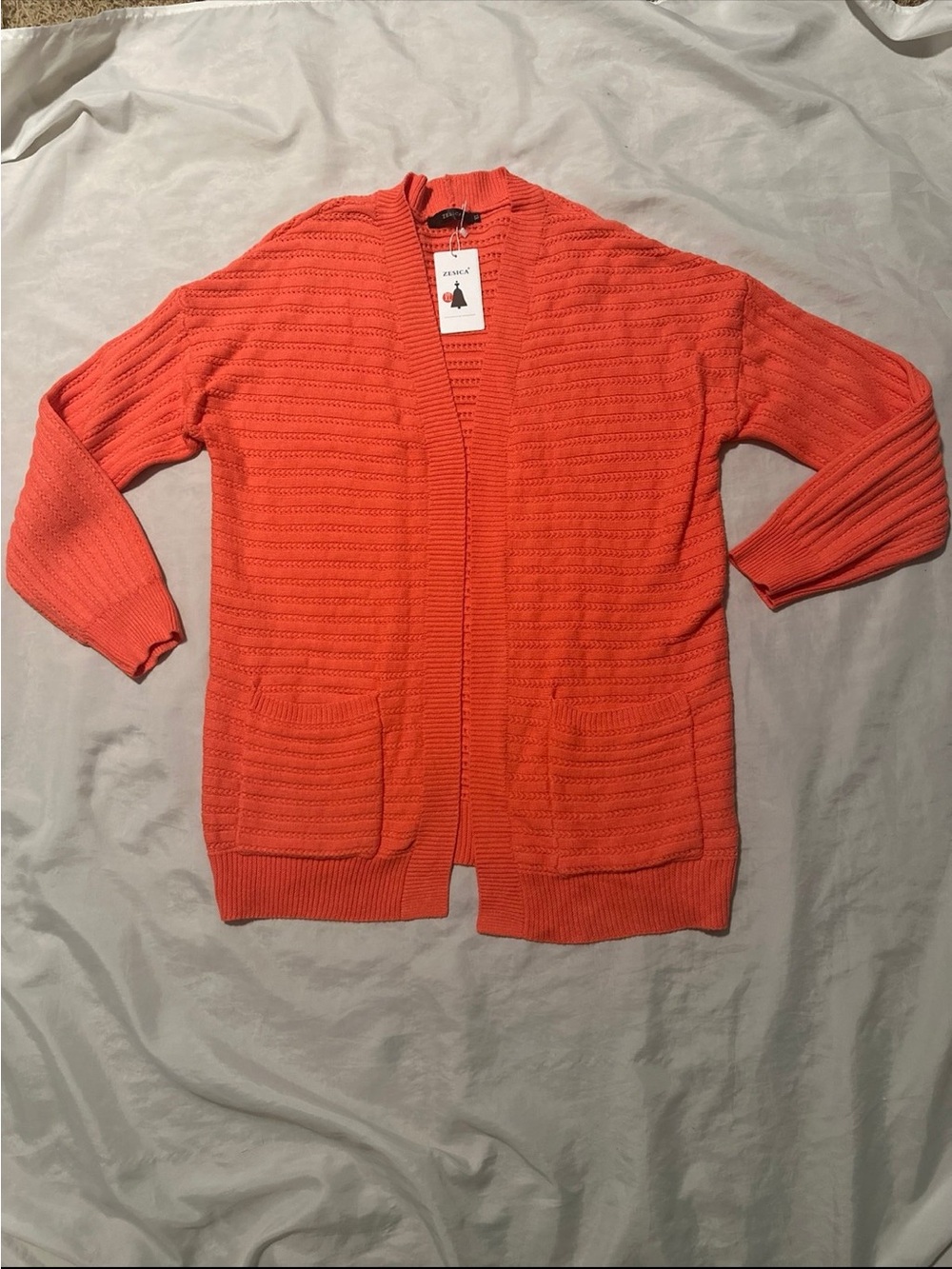 NWT Zesica Long Sleeve Cable Knit Open Front Loose Chunky Cardigan XL